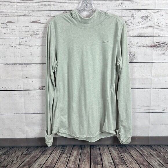 Nike Hoodie Womens Large Gray Pull Over Thumb Holes Light Weight Sweatshirt - Picture 1 of 11
